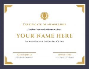 CCMA Artist Member Certificate