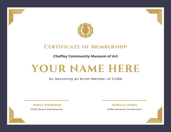 CCMA Artist Member Certificate