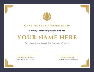 CCMA Sustaining Member Certificate