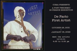Invitation to the De Facto First Artist exhibit at CCMA